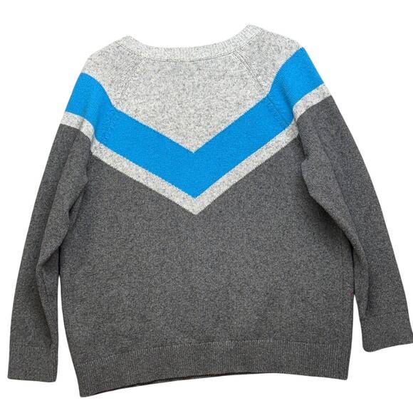 T by Talbots Thermolite Gray Blue Colorblock Wool Cotton Blend Sweater Women 2X - Picture 2 of 7